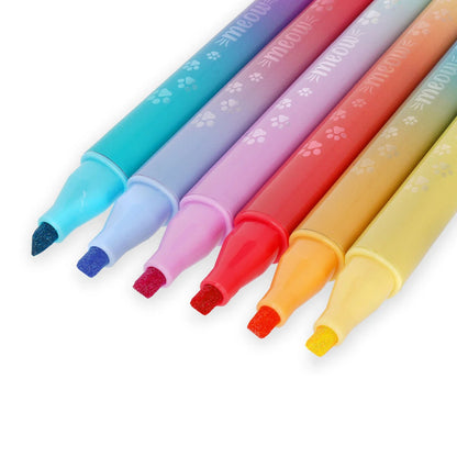 Set di 6 Pennarelli Doppia Punta con Colori Sovrascrivibili - Meow
