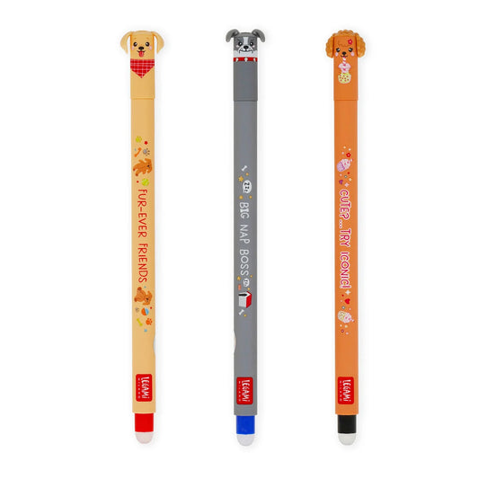 Set di 3 Penne Cancellabili Legami - Erasable Pen - Fur-ever Friends - Limited Edition