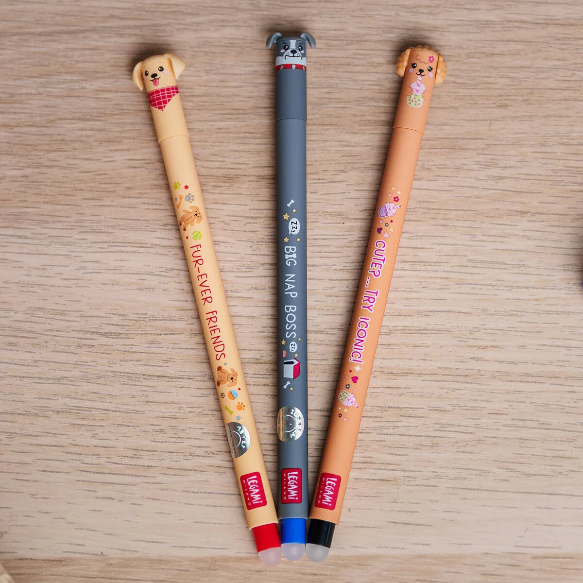 Set di 3 Penne Cancellabili Legami - Erasable Pen - Fur-ever Friends - Limited Edition
